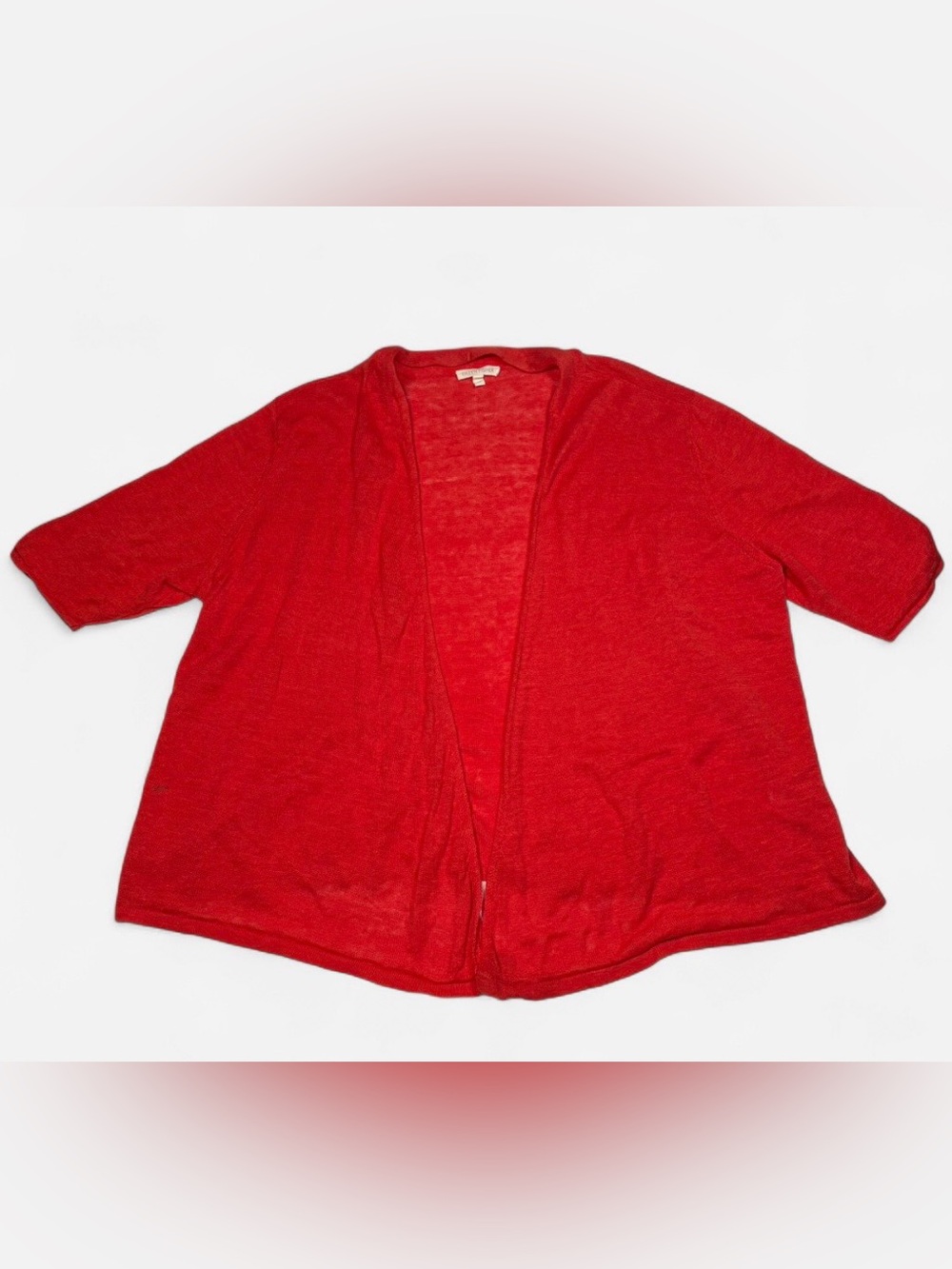 Eileen Fisher Red Linen Cardigan